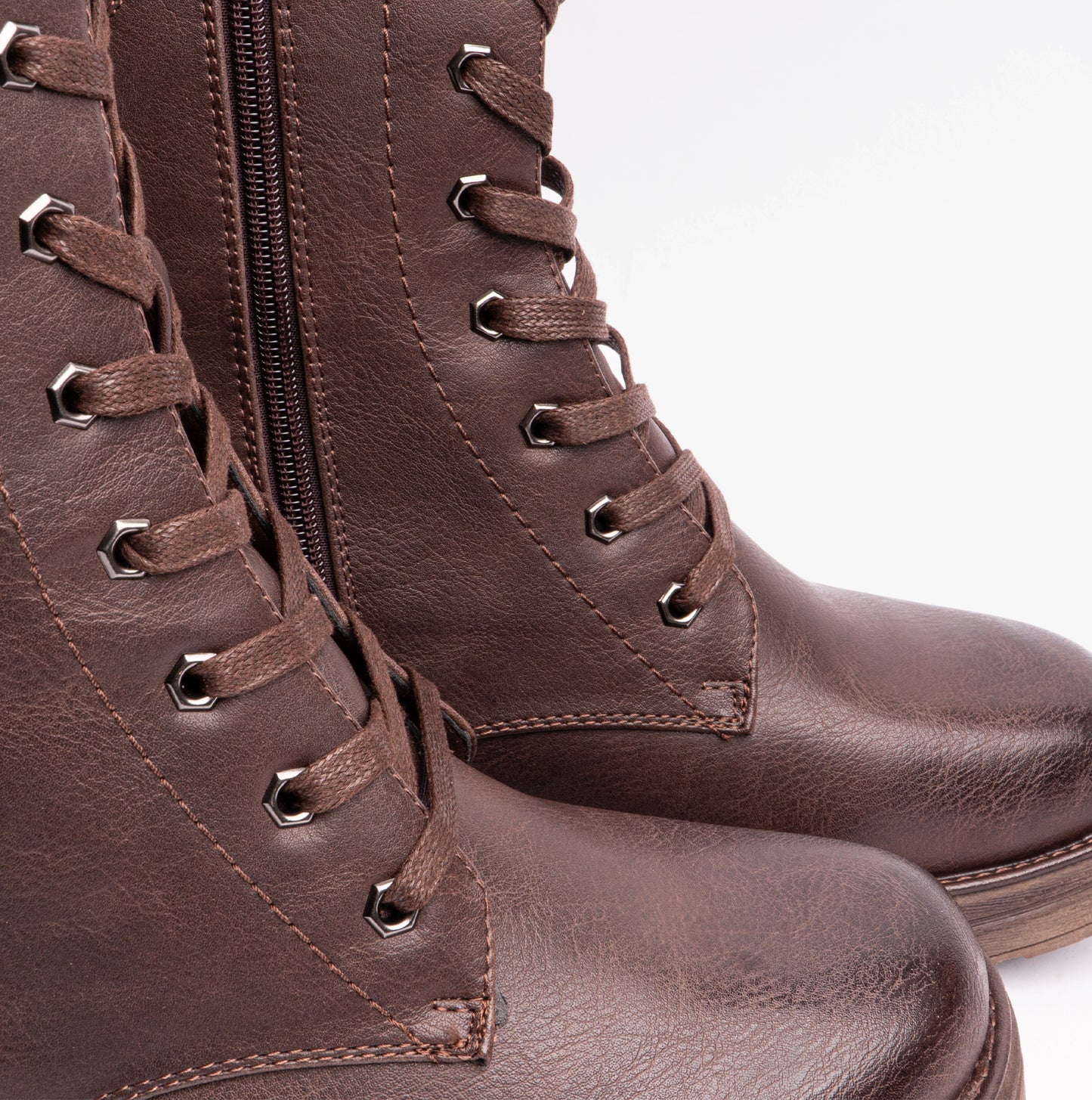 Heavenly Feet MARTINA4 Womens Combat Boots Chocolate