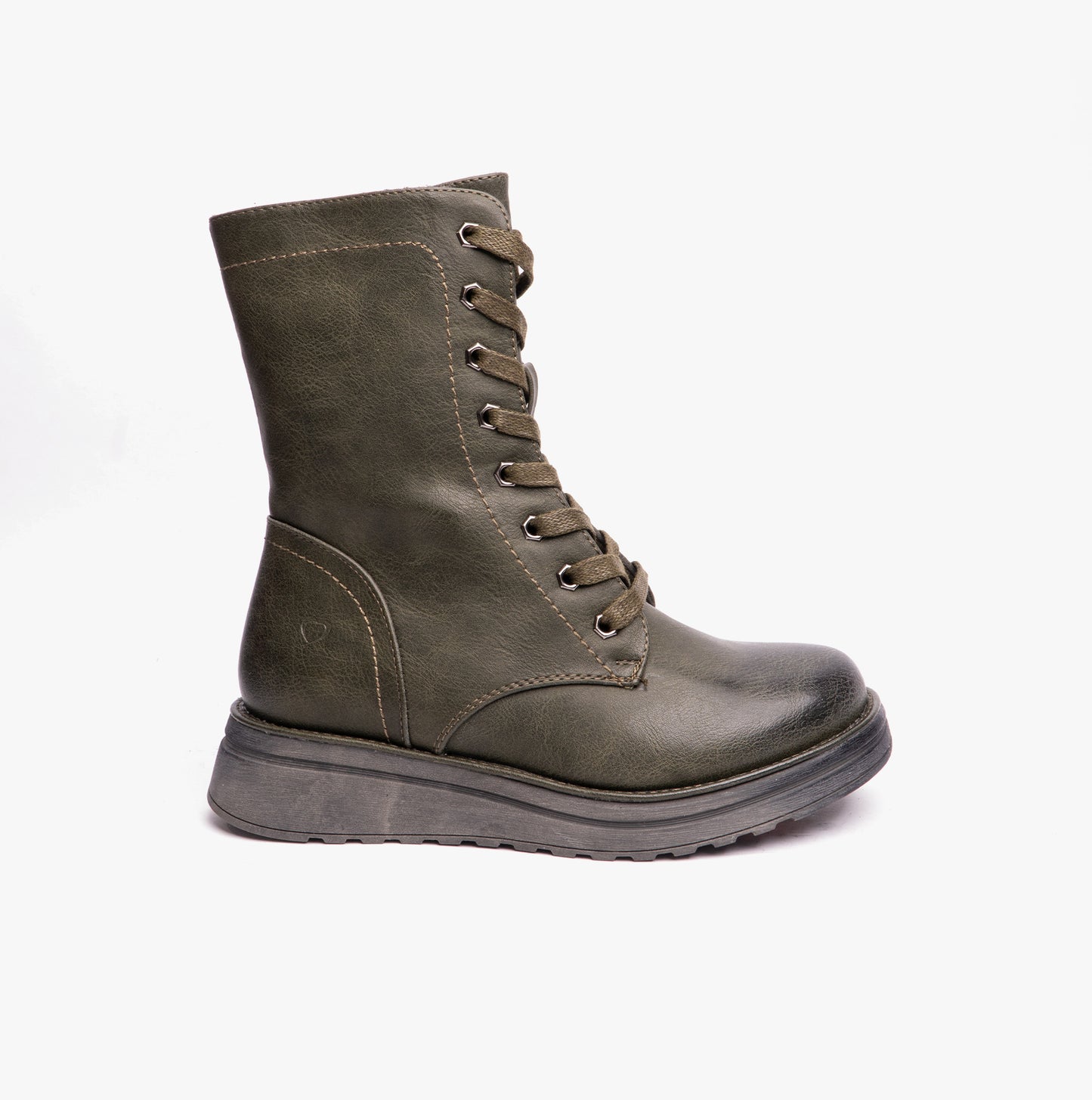 Heavenly Feet MARTINA4 Womens Combat Boots Khaki