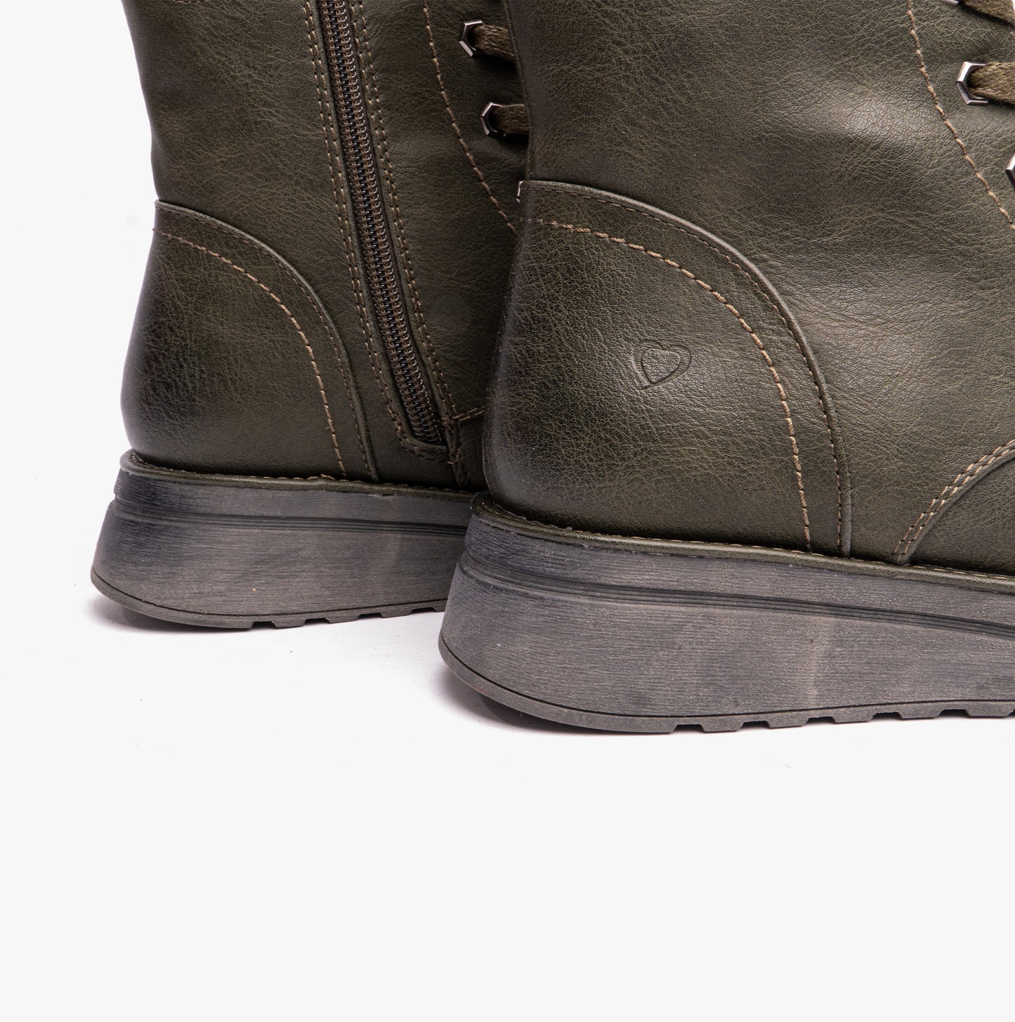 Heavenly Feet MARTINA4 Womens Combat Boots Khaki