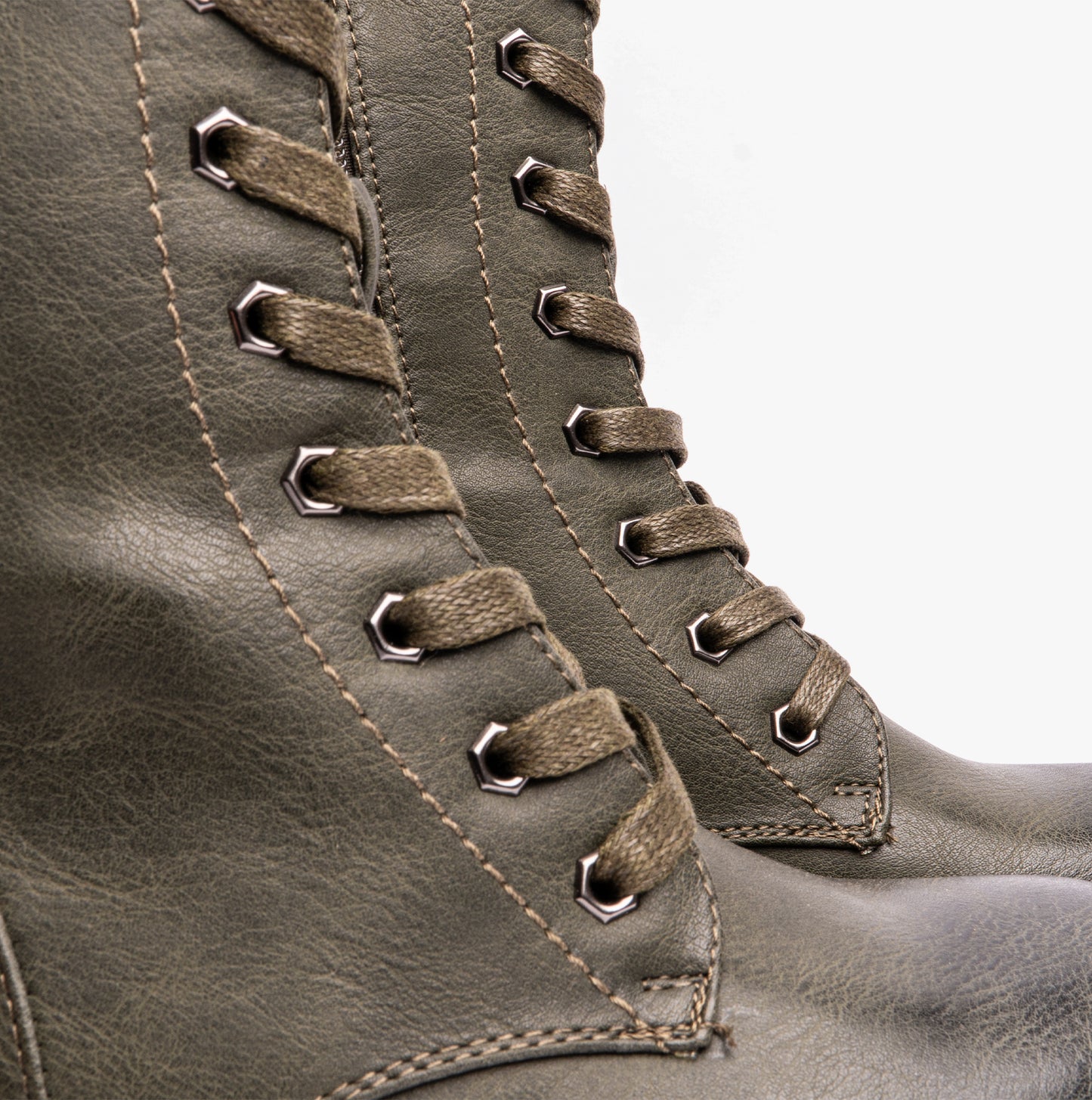 Heavenly Feet MARTINA4 Womens Combat Boots Khaki