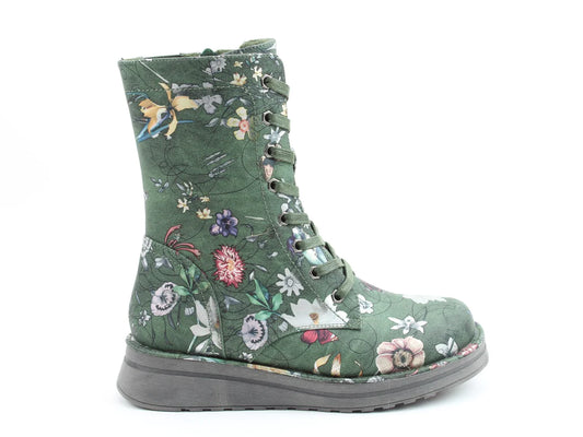 Heavenly Feet MARTINA4 PRINT FANTASY Womens Combat Boots Forest