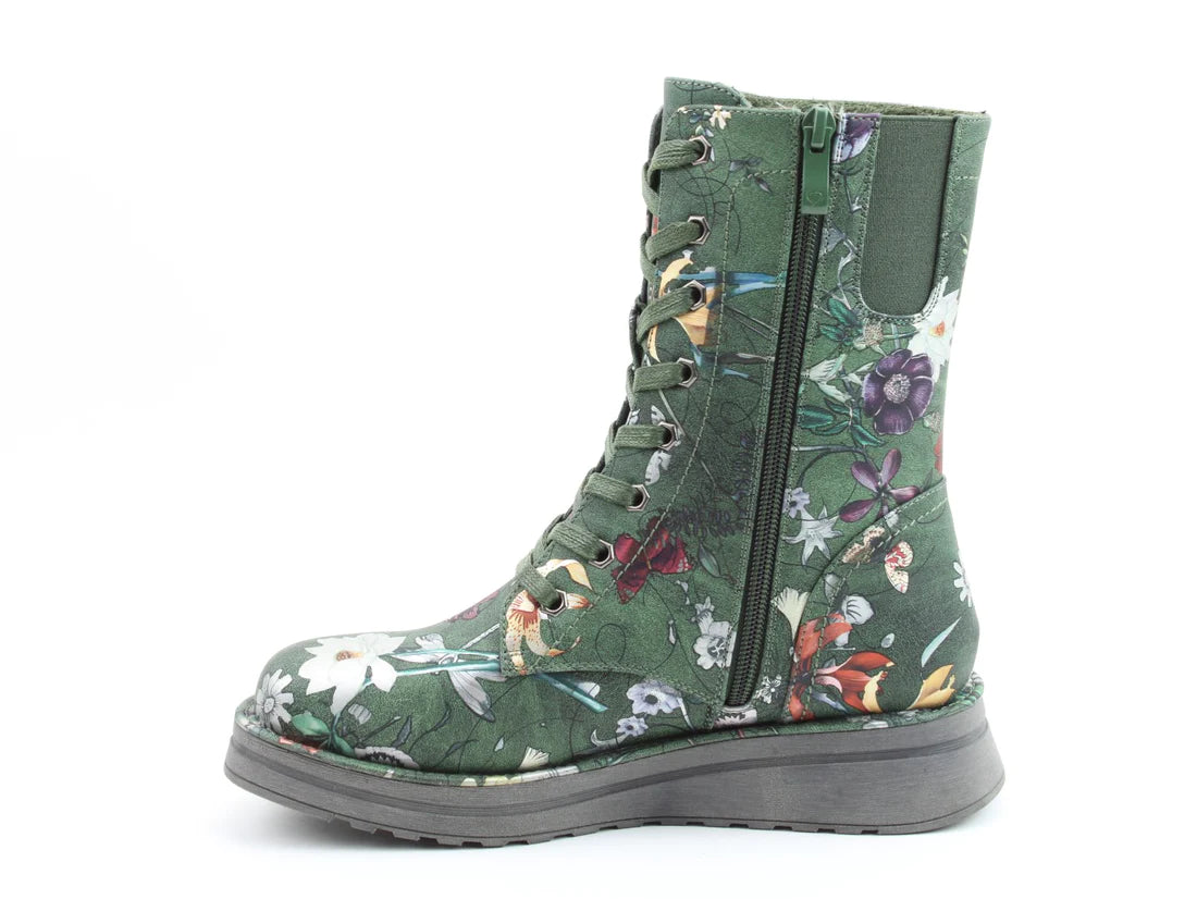 Heavenly Feet MARTINA4 PRINT FANTASY Womens Combat Boots Forest