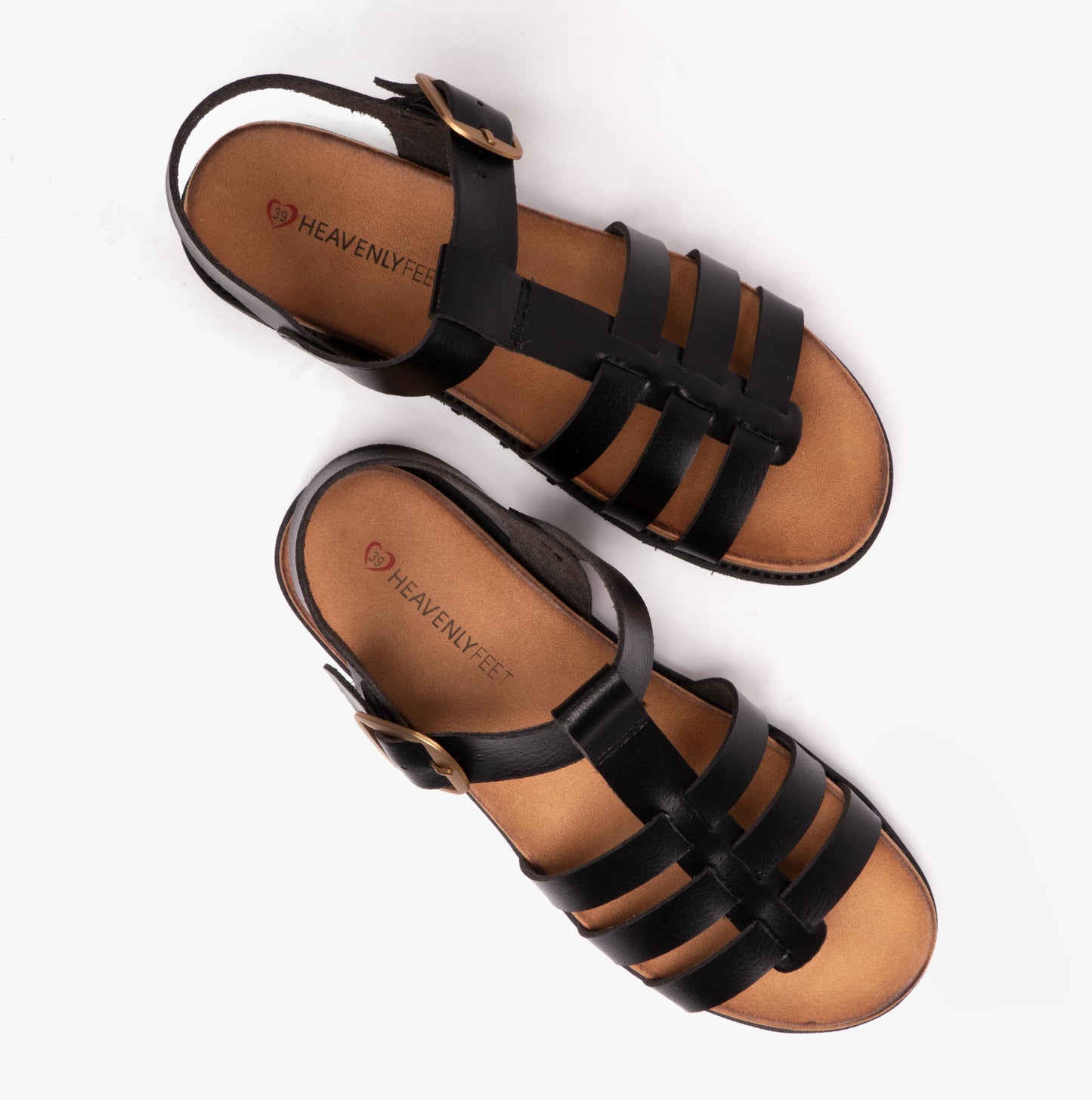 Heavenly Feet SALTWATER Womens Gladiator Black