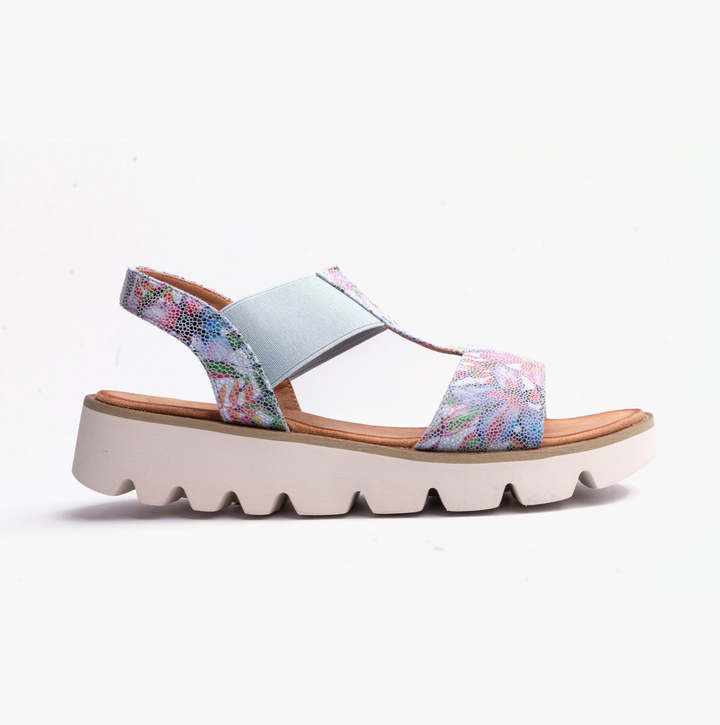 Heavenly Feet RITZ Womens Platforms Floral Blue