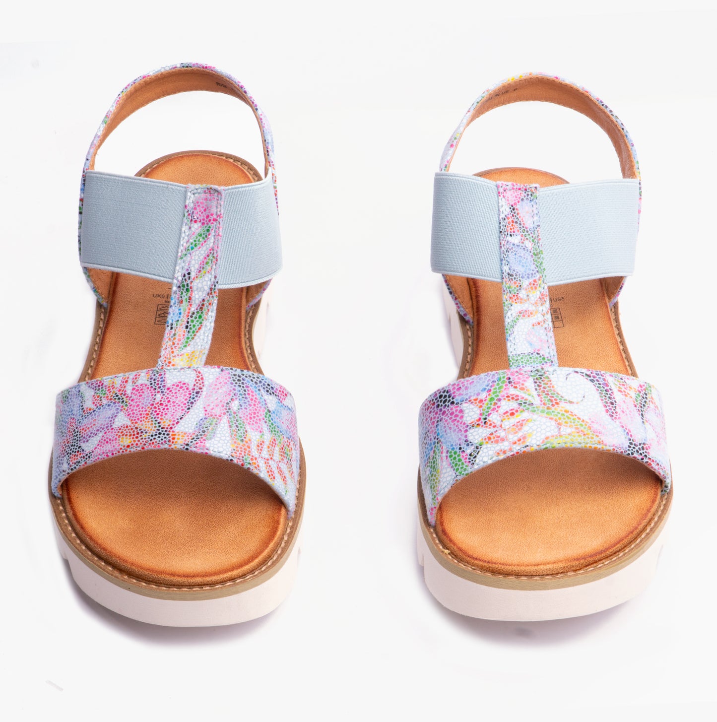 Heavenly Feet RITZ Womens Platforms Floral Blue