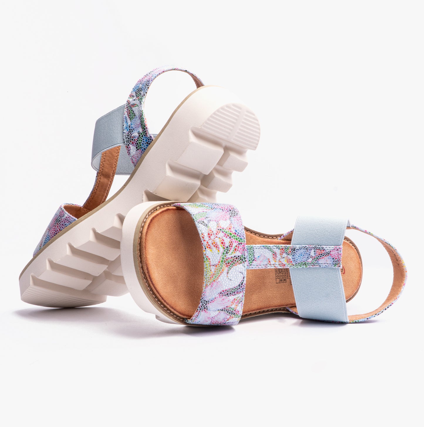 Heavenly Feet RITZ Womens Platforms Floral Blue