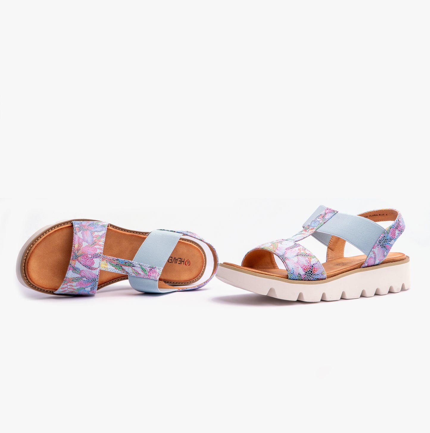 Heavenly Feet RITZ Womens Platforms Floral Blue