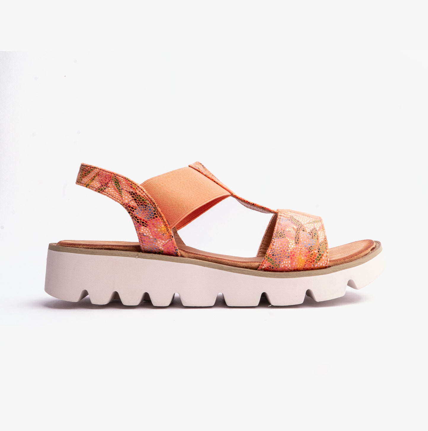 Heavenly Feet RITZ Womens Platforms Floral Orange