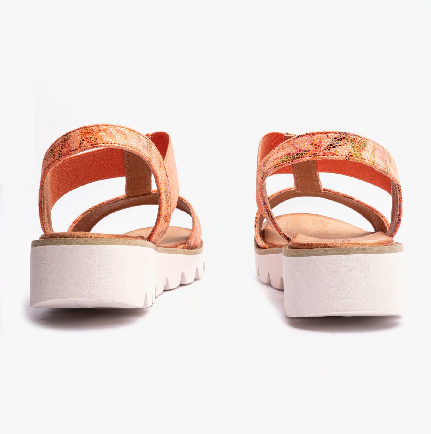 Heavenly Feet RITZ Womens Platforms Floral Orange