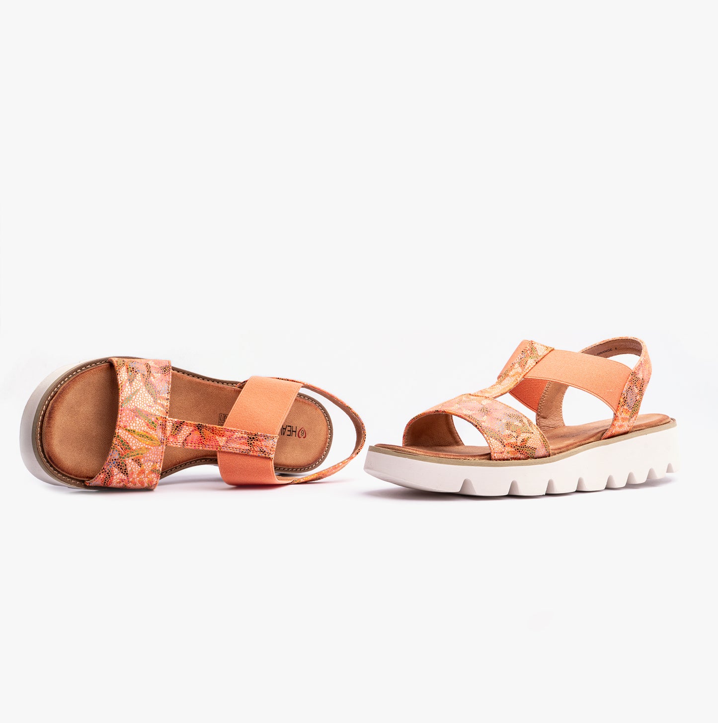 Heavenly Feet RITZ Womens Platforms Floral Orange