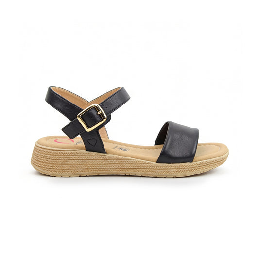 Heavenly Feet SARA Womens Platform  Sandals Black
