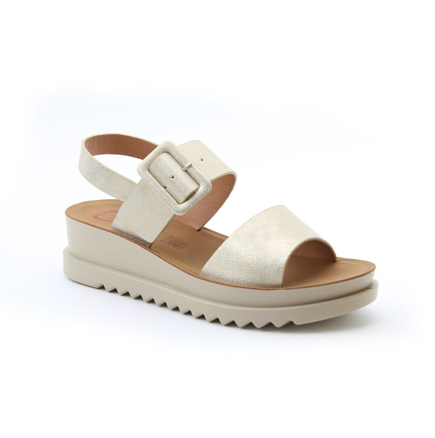 Heavenly Feet PISTACHIO Womens Ankle Strap Sandals Gold