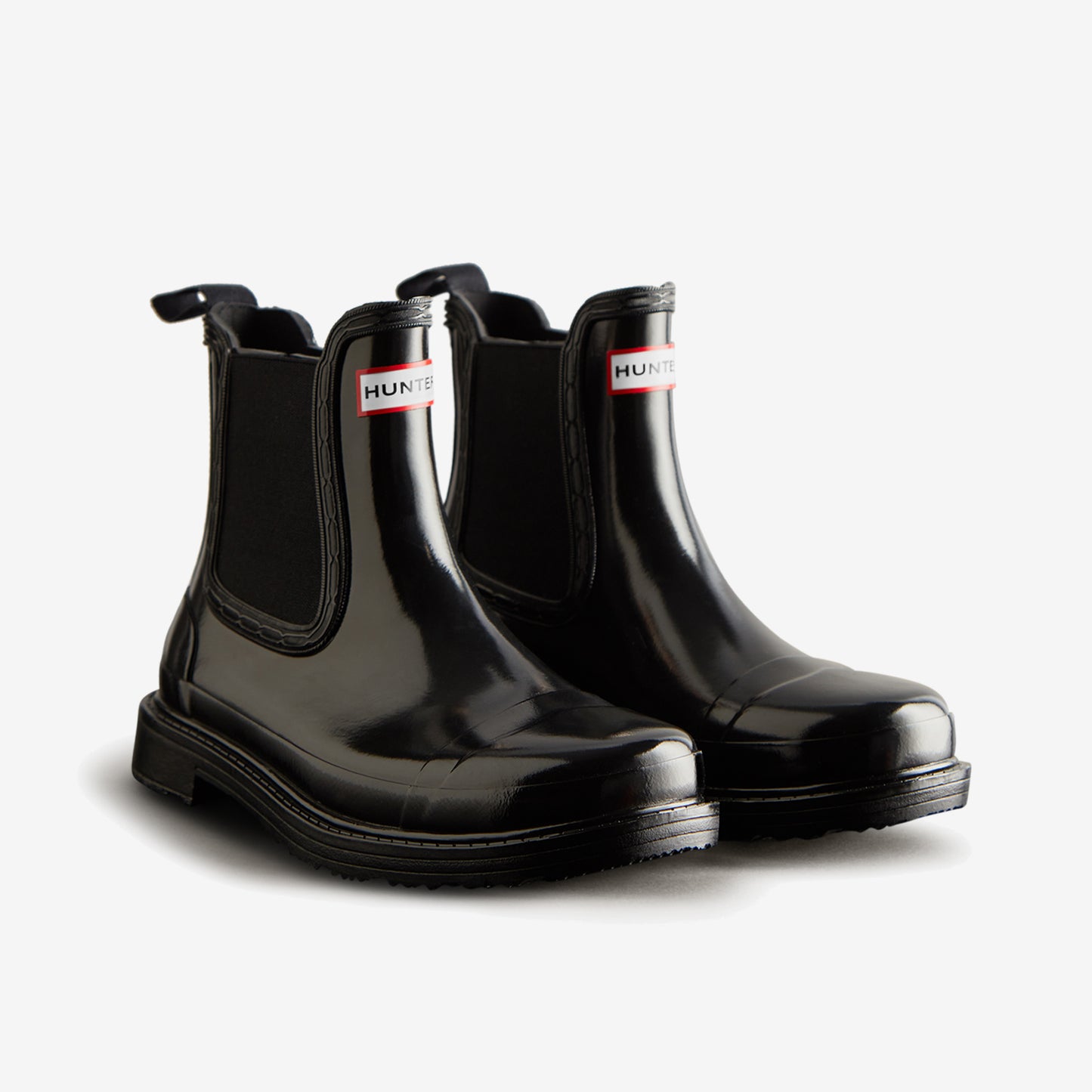 Hunter CHELSEA COMMANDO Womens Wellies Black Gloss