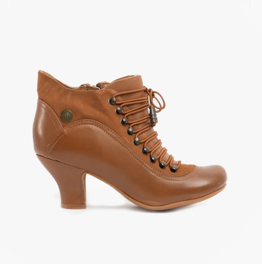 Hush Puppies VIVIANNA Womens Leather Zip Boots Tan