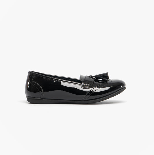 Hush Puppies ESME Girls Leather School Shoes Black