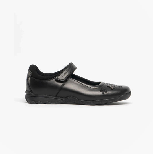 Hush Puppies CLARE Girls Leather School Shoes Black