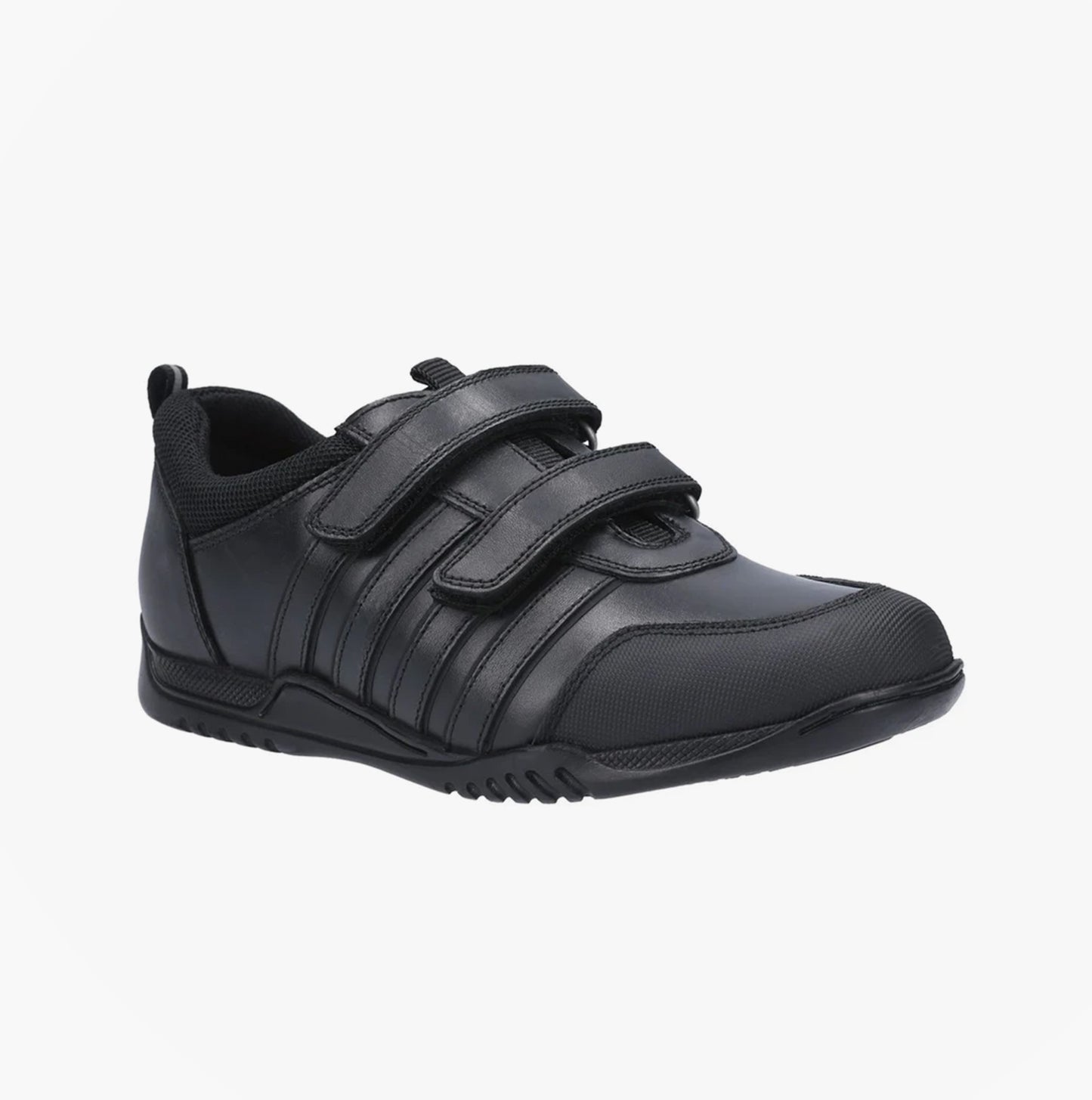 Hush Puppies JOSH Boys Leather School Shoes Black