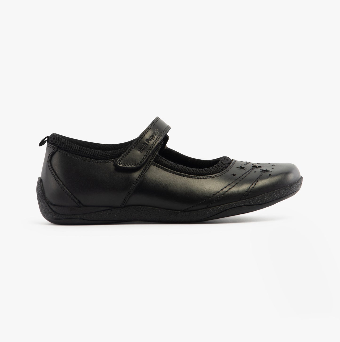 Hush Puppies AMBER JUNIOR Girls Leather School Shoes Black