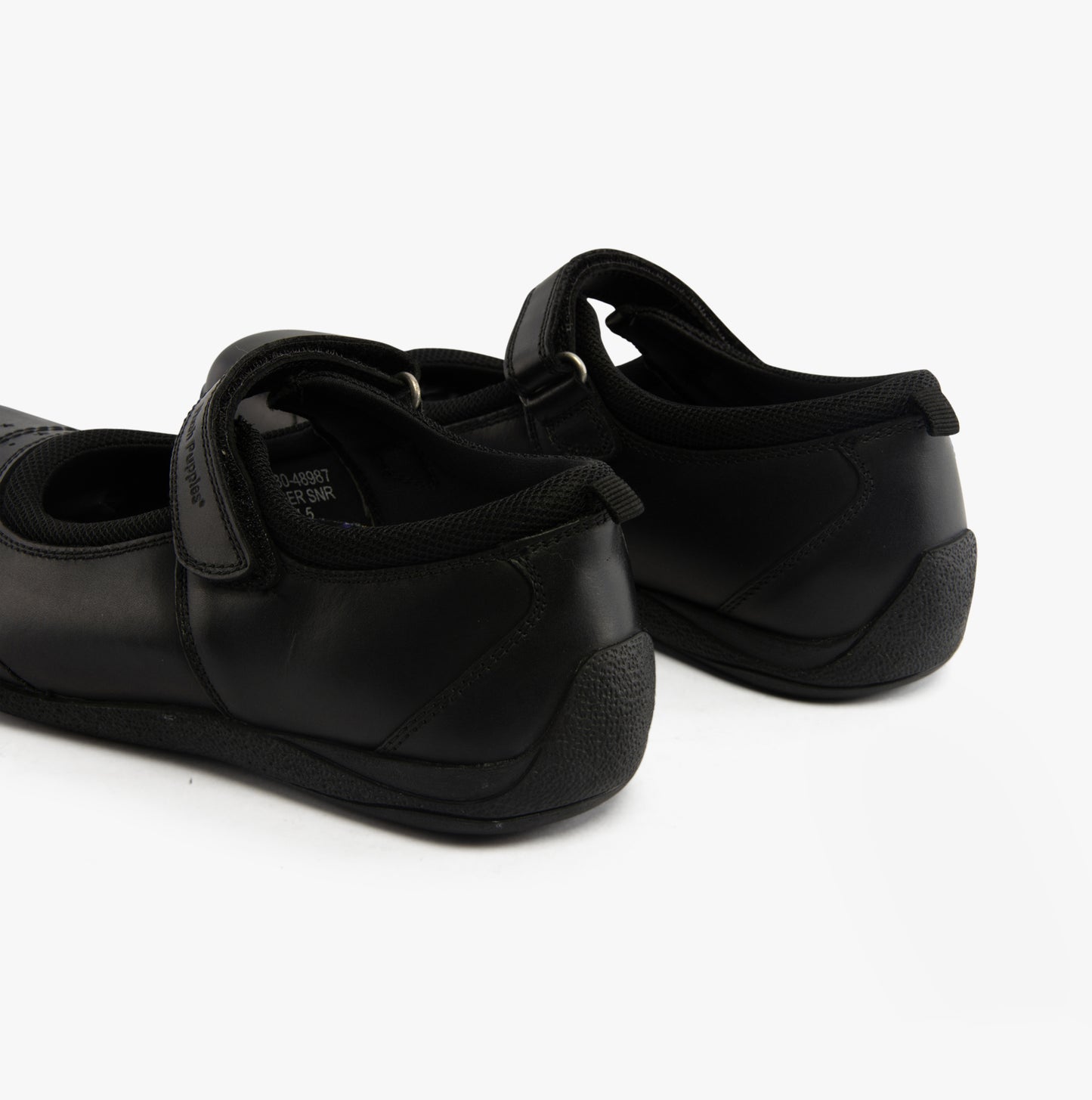 Hush Puppies AMBER JUNIOR Girls Leather School Shoes Black