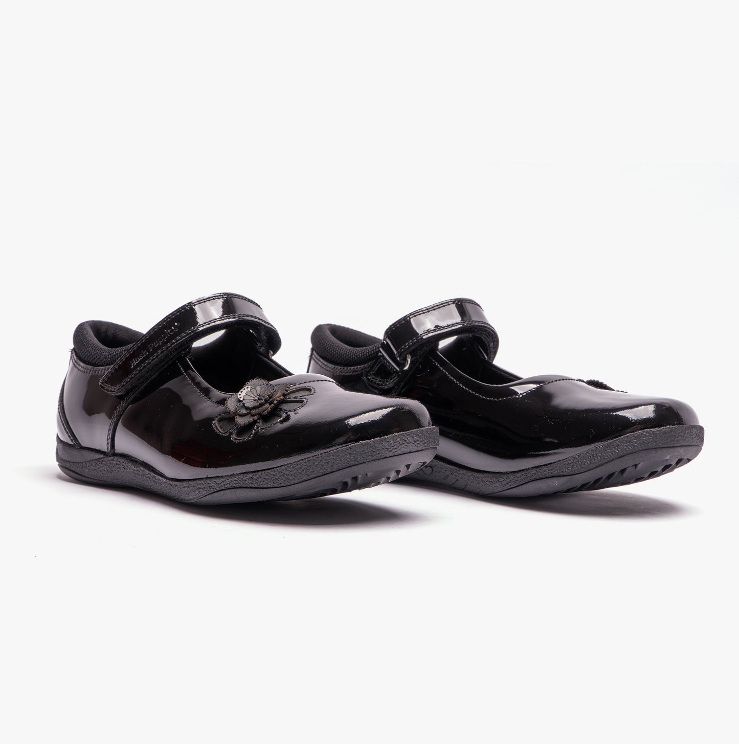 Hush Puppies JESSICA Girls School Shoes Patent Black