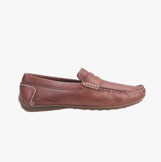 Hush Puppies ROSCOE Mens Nubuck Loafers Brown