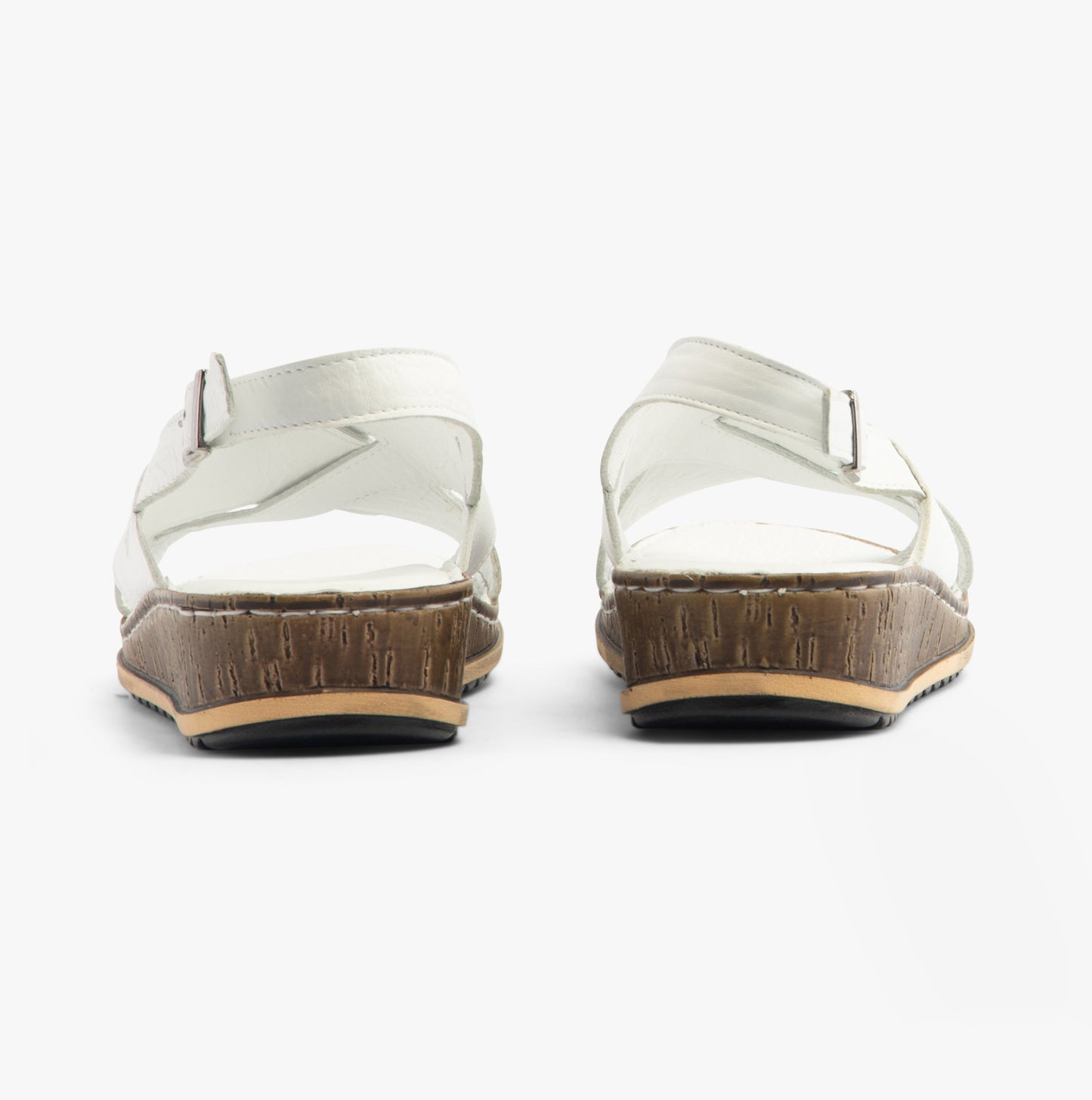 Hush Puppies ELENA Crossover Womens Wedge Sandals White