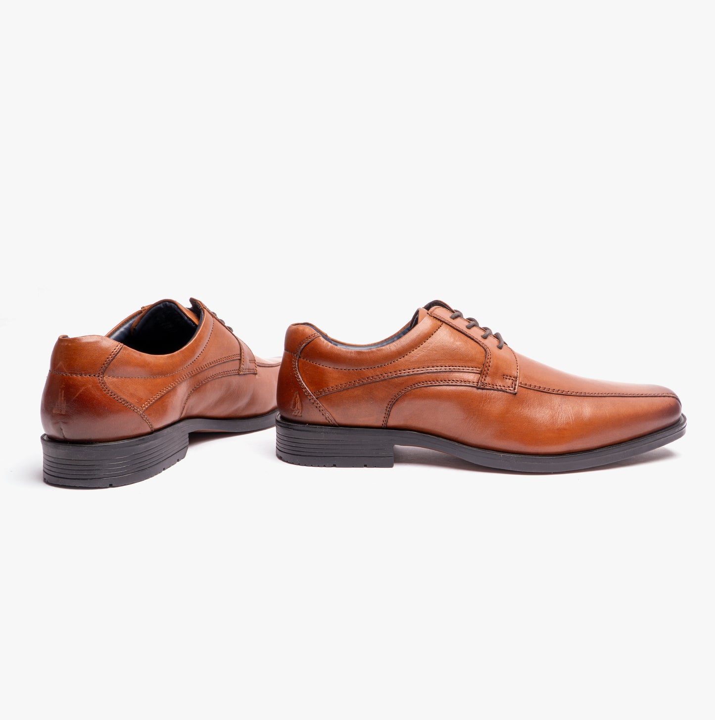 Hush Puppies BRANDON Mens Leather Lace-Up Shoes Tan