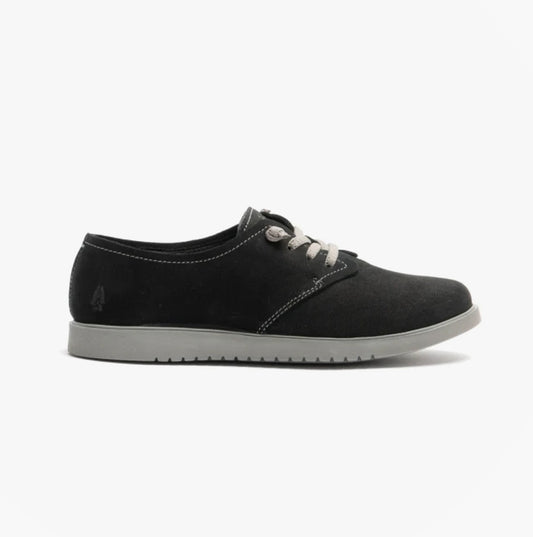 Hush Puppies EVERYDAY Womens Leather Casual Lace-up Shoes Black