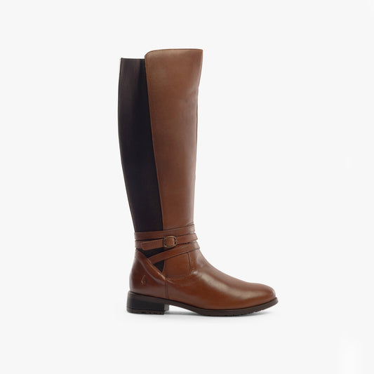 Hush Puppies VANESSA Womens Leather Tall Boots Tan