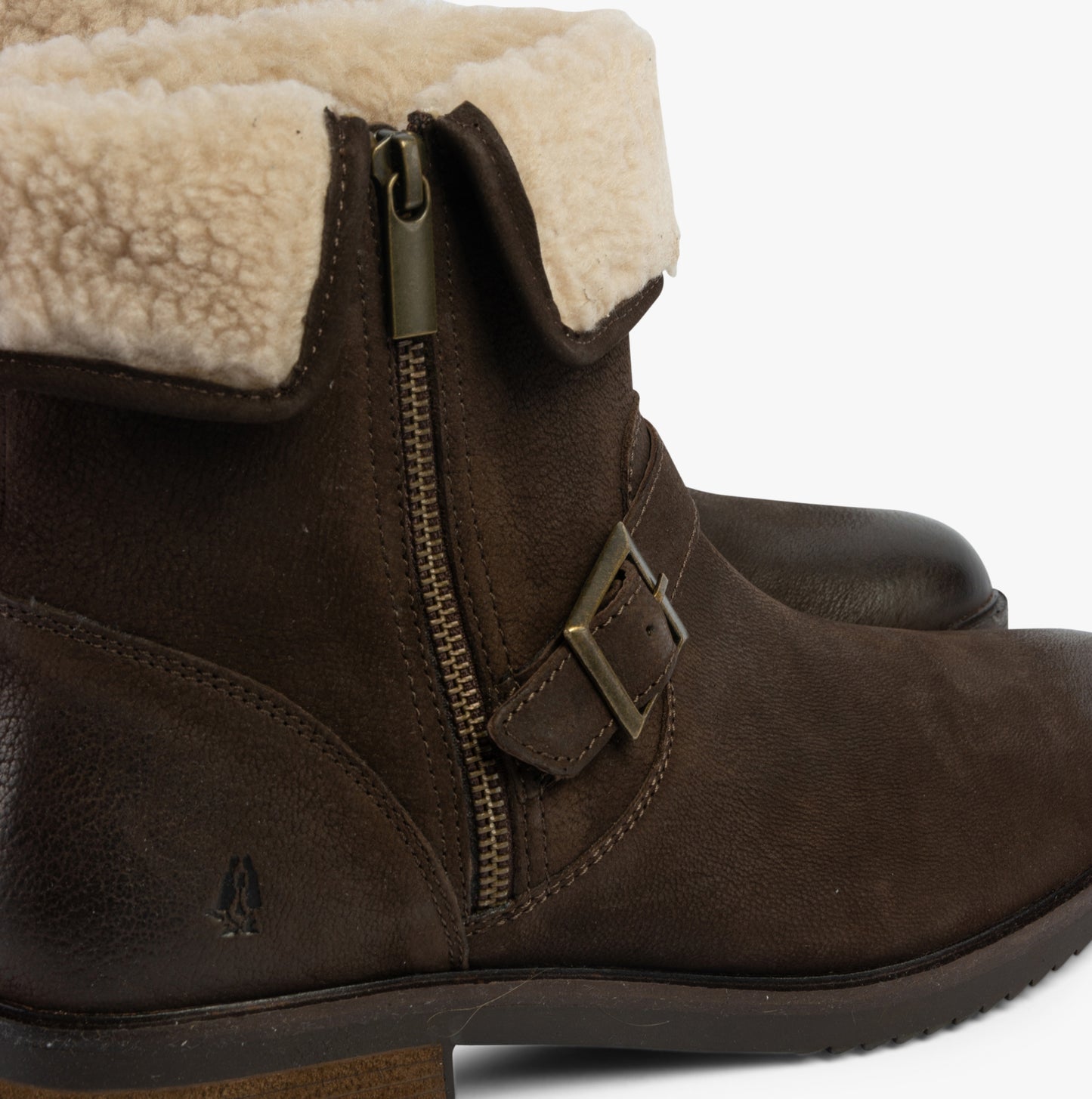 Hush Puppies TYLER Womens Leather Ankle Boots Brown