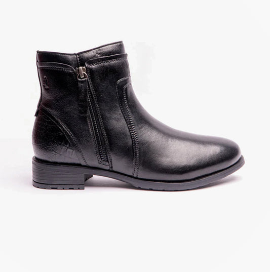 Hush Puppies SCARLETT Womens Leather Ankle Boots Black