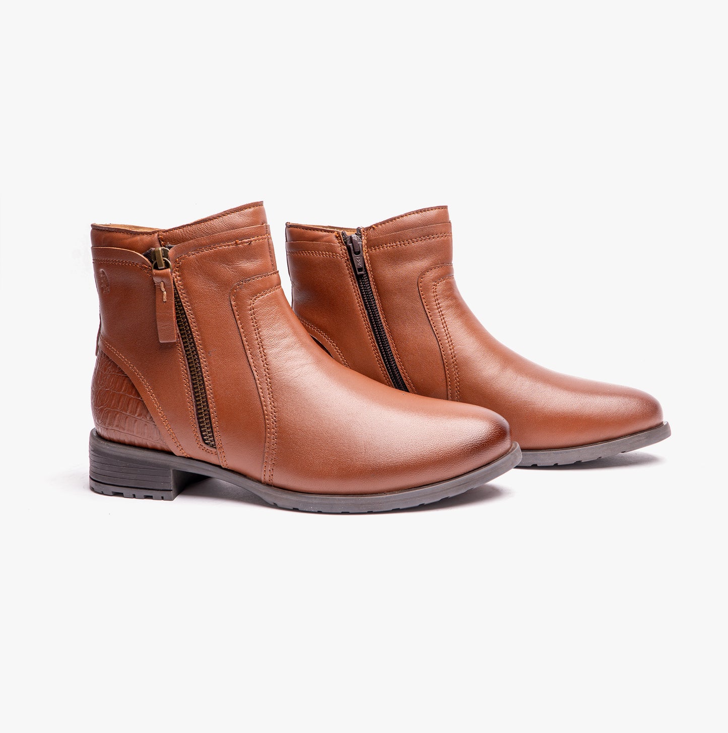 Hush Puppies SCARLETT Womens Leather Ankle Boots Tan