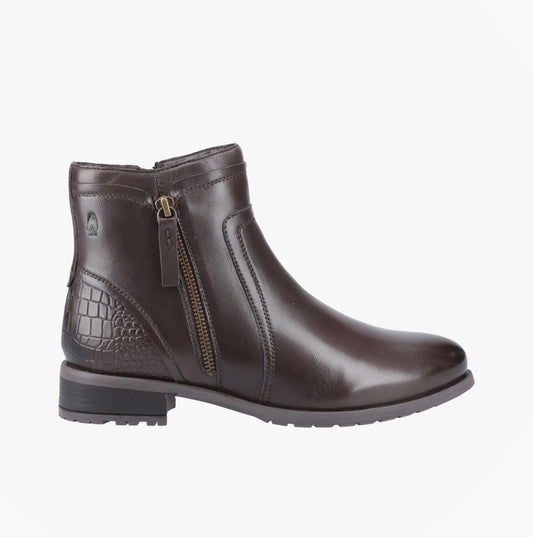 Hush Puppies SCARLETT Womens Leather Ankle Boots Brown