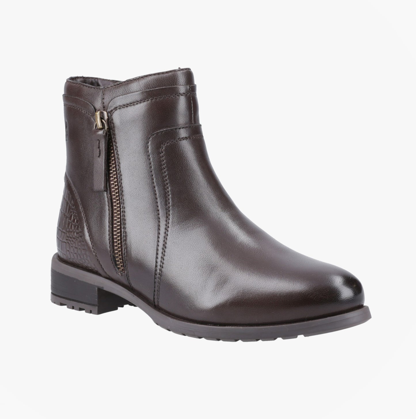 Hush Puppies SCARLETT Womens Leather Ankle Boots Brown