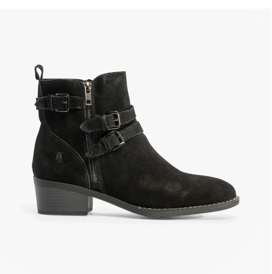 Hush Puppies JENNA Womens Leather Ankle Boots Black