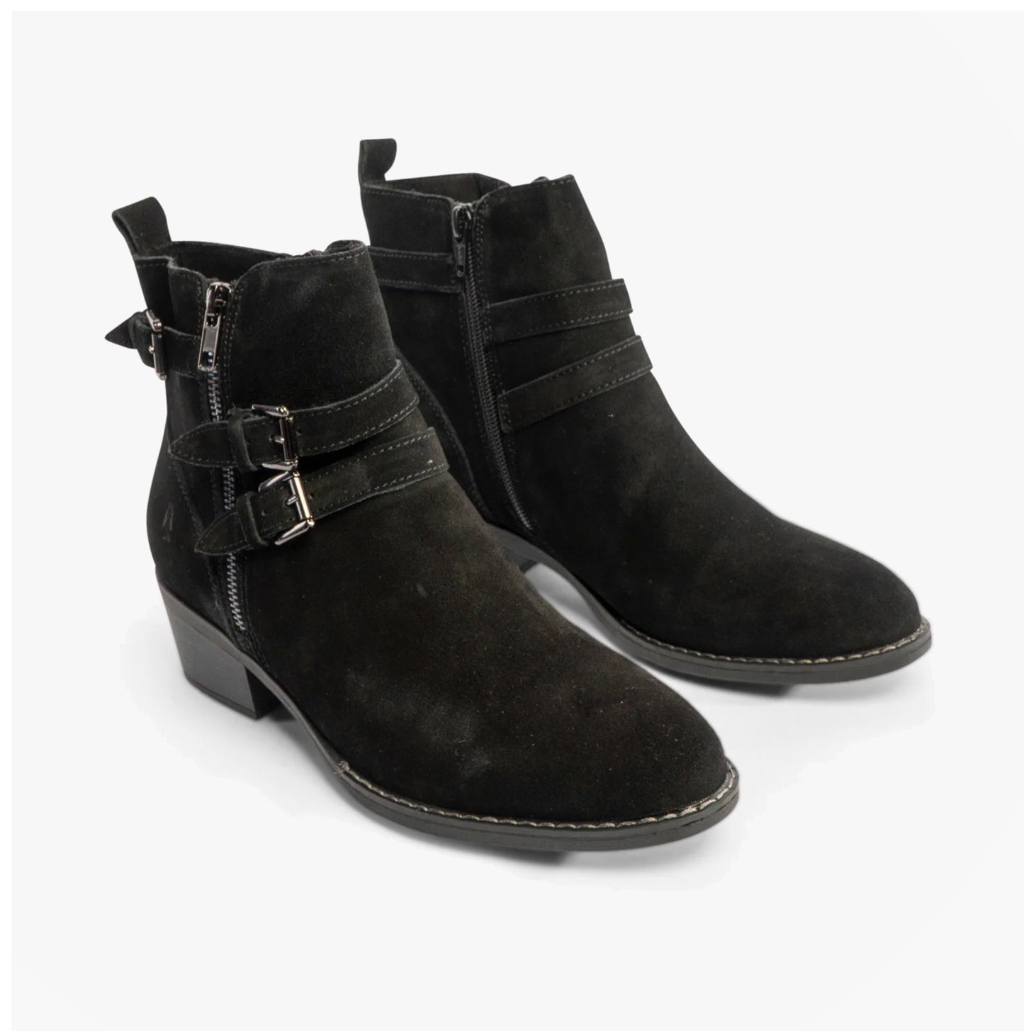 Hush Puppies JENNA Womens Leather Ankle Boots Black