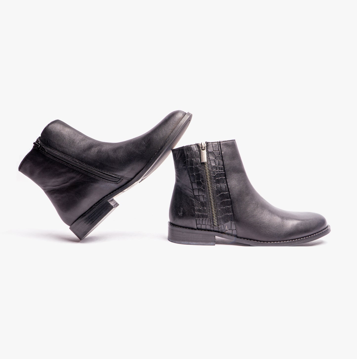 Hush Puppies FRANCES Womens Leather Ankle Boots Black