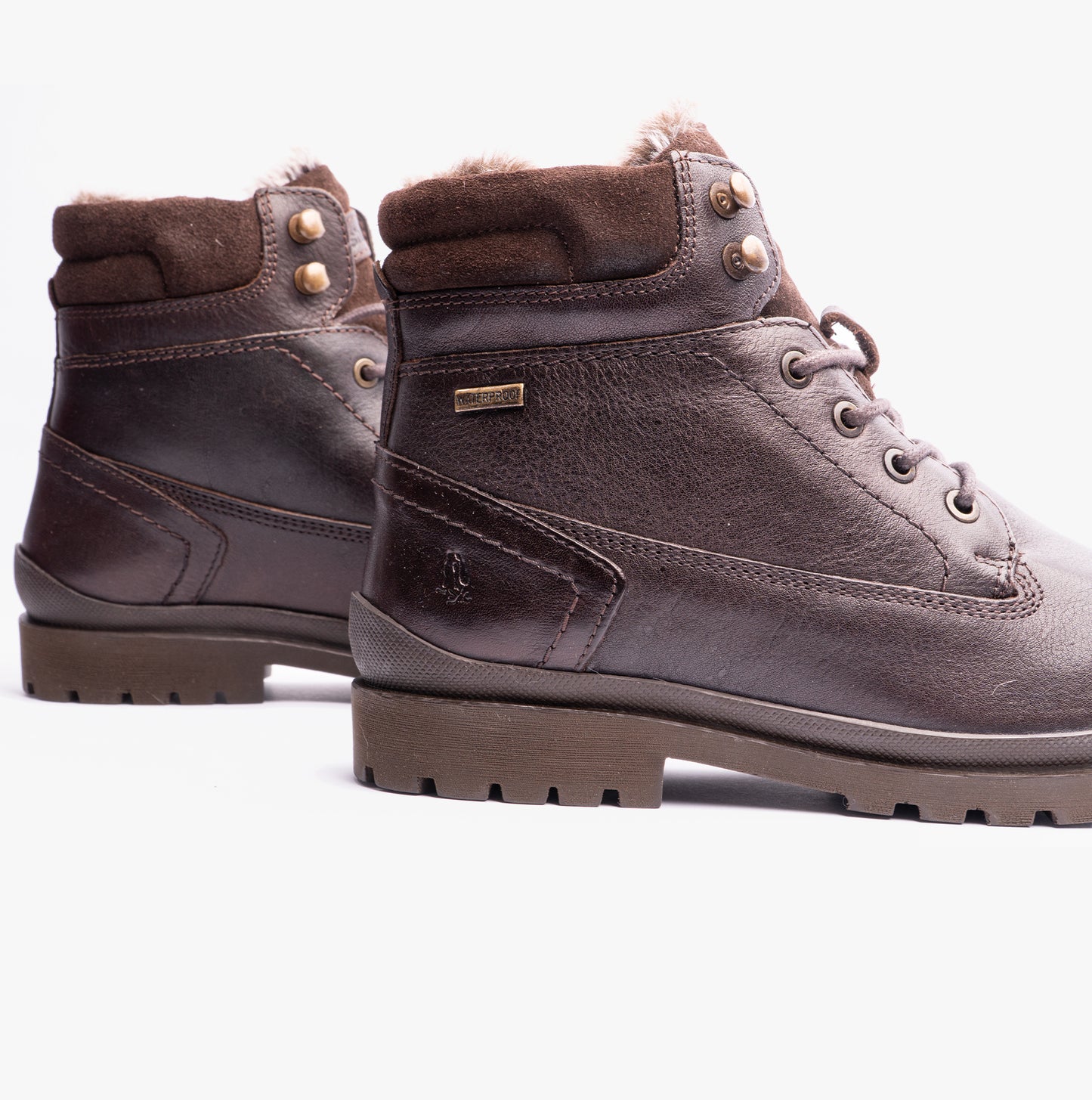 Hush Puppies ANNAY Womens Leather Ankle Boots Brown