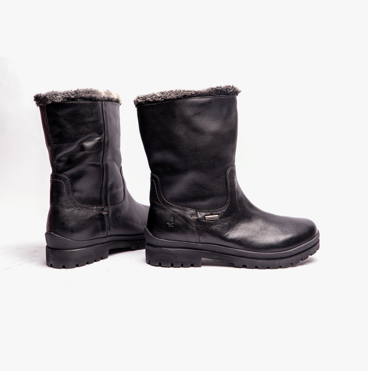 Hush Puppies ALICE Womens Leather Mid-Height Boots Black
