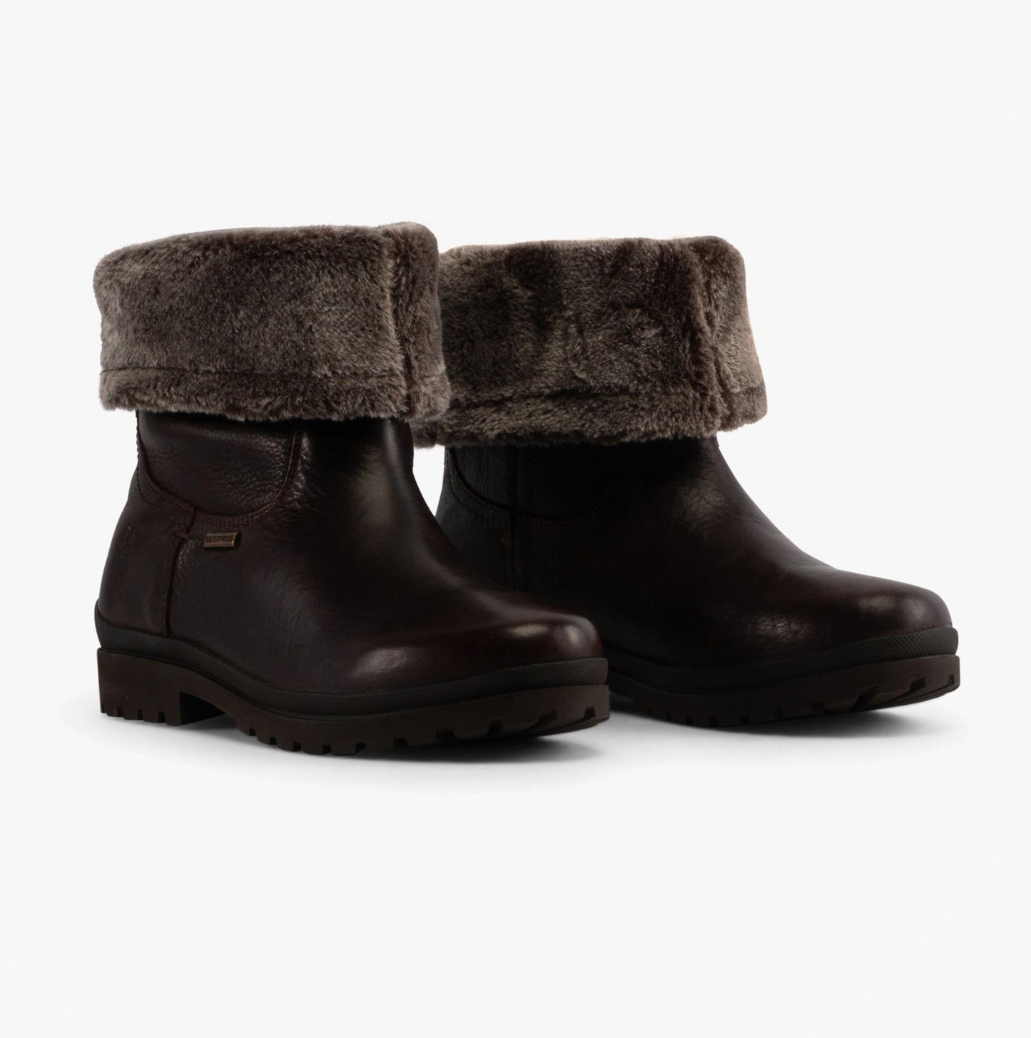 Hush Puppies ALICE Womens Leather Mid-Height Boots Tan