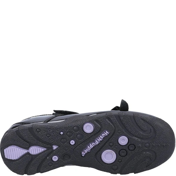 Hush Puppies CARRIE Girls School Shoes Black