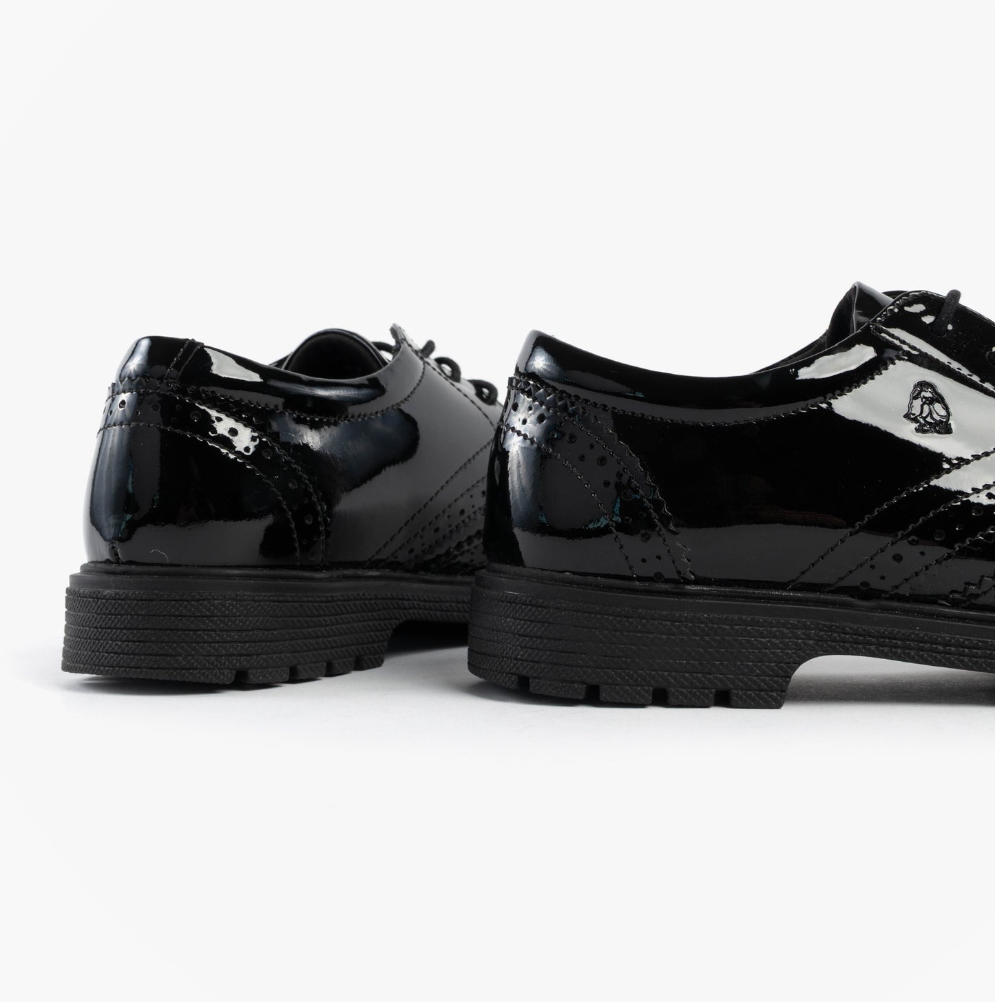 Hush Puppies SALLY Girls Leather School Shoes Black Patent