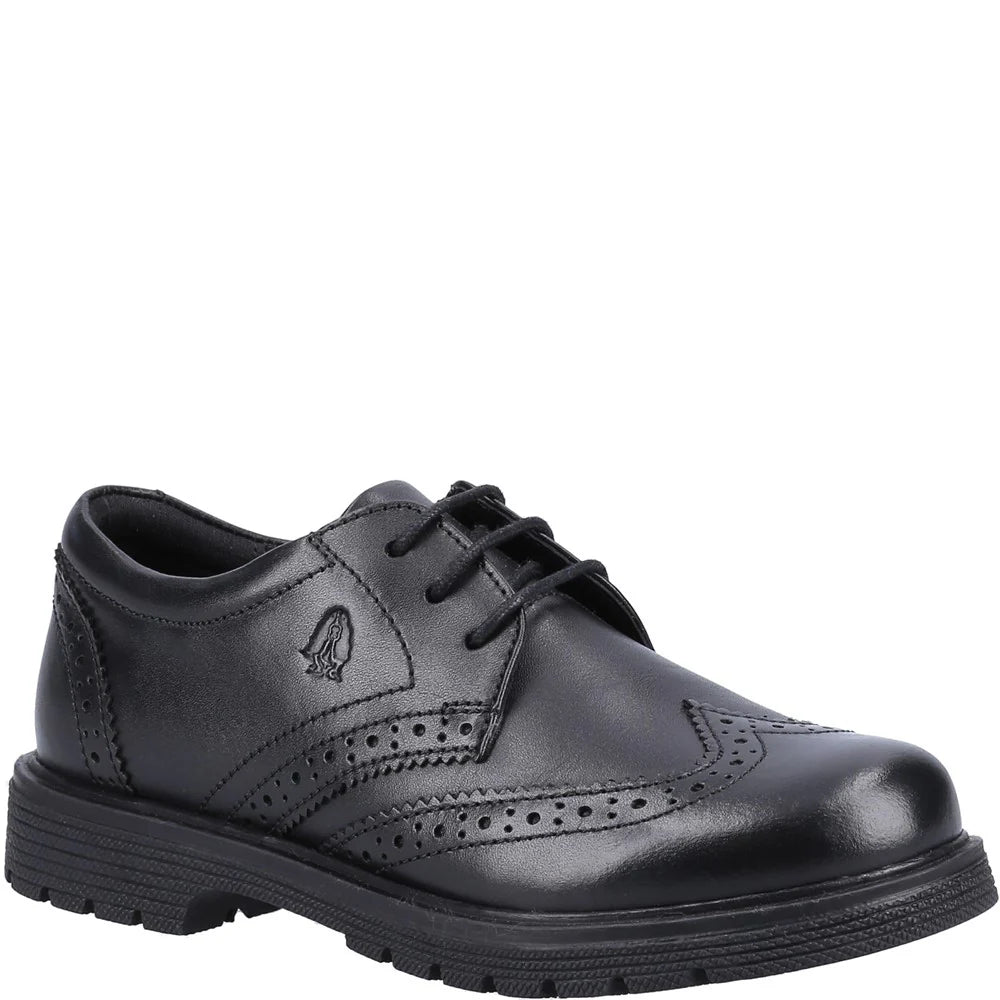Hush Puppies SALLY 2 Girls Leather School Shoes Black