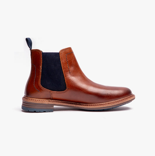Hush Puppies JUSTIN Mens Chelsea Boots Tan