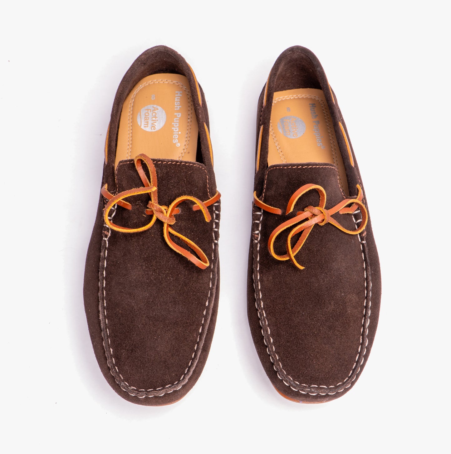 Hush Puppies REUBEN Mens Boat Shoes Brown