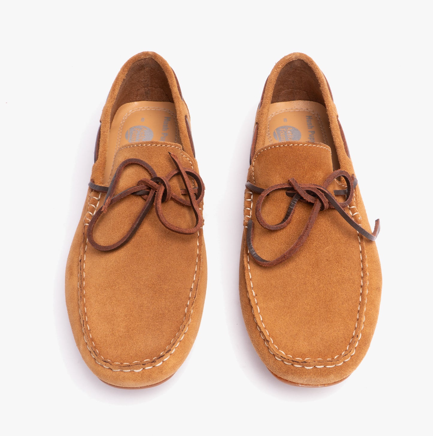 Hush Puppies REUBEN Mens Boat Shoes Tan