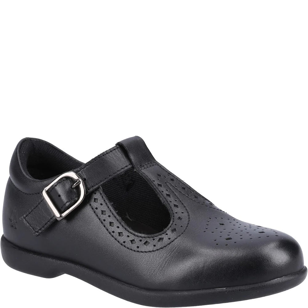 Hush Puppies BRITNEY Girls Leather School Shoes Black