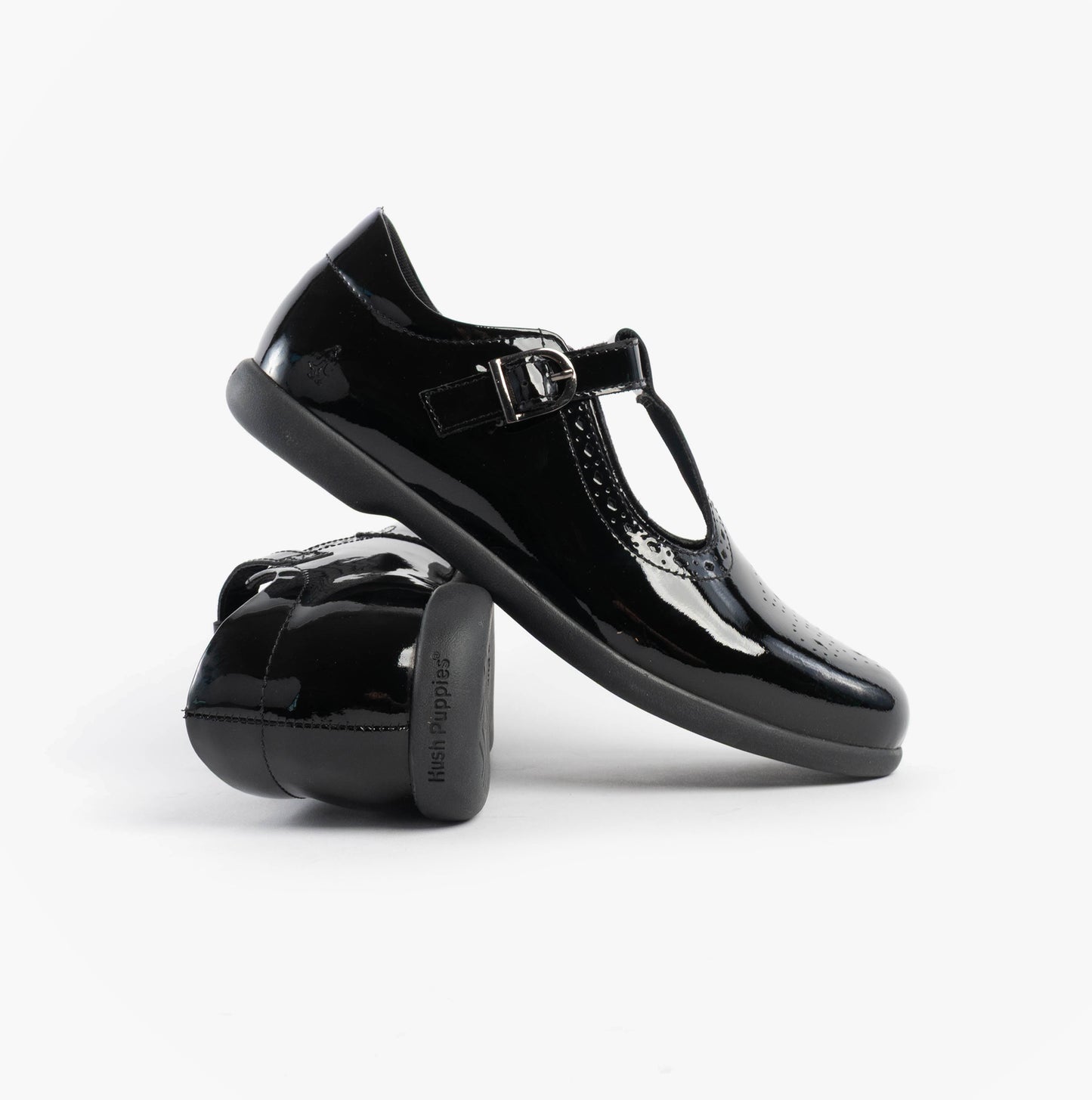 Hush Puppies BRITNEY PATENT Girls Shoes Black