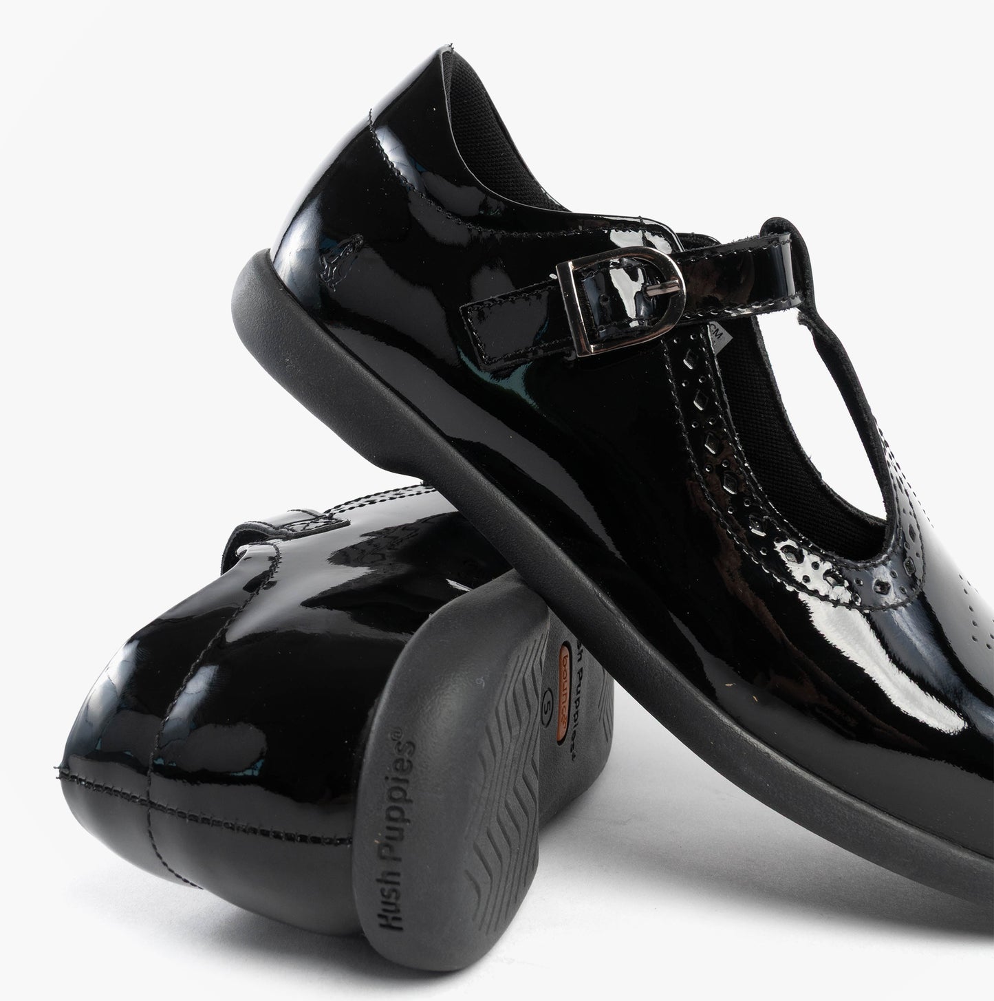 Hush Puppies BRITNEY PATENT Girls Shoes Black
