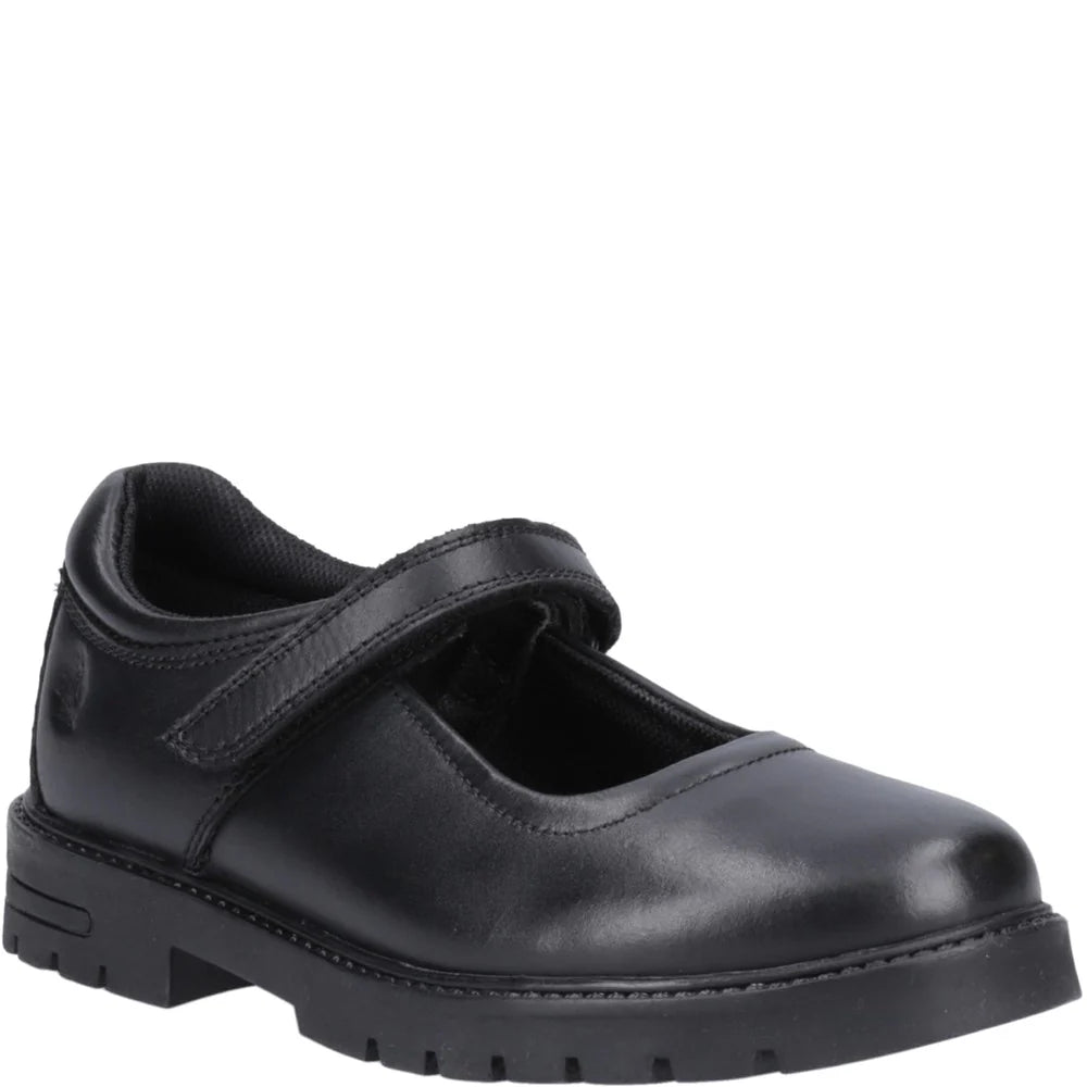Hush Puppies TANYA Girls Leather School Shoes Black
